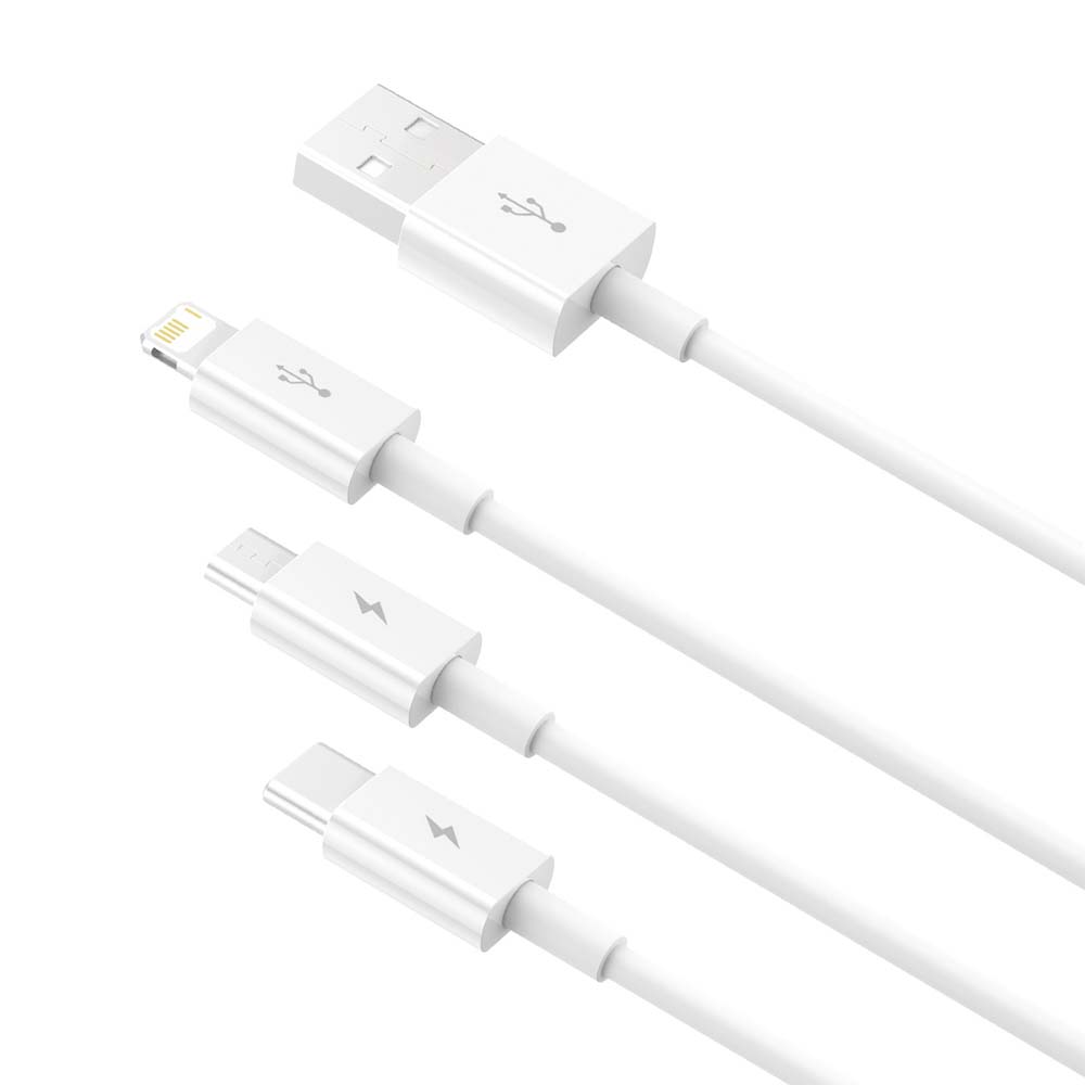 Baseus kabel 3w1 Superior USB - Lightning + USB-C + microUSB 1,5 m 3,5A biały