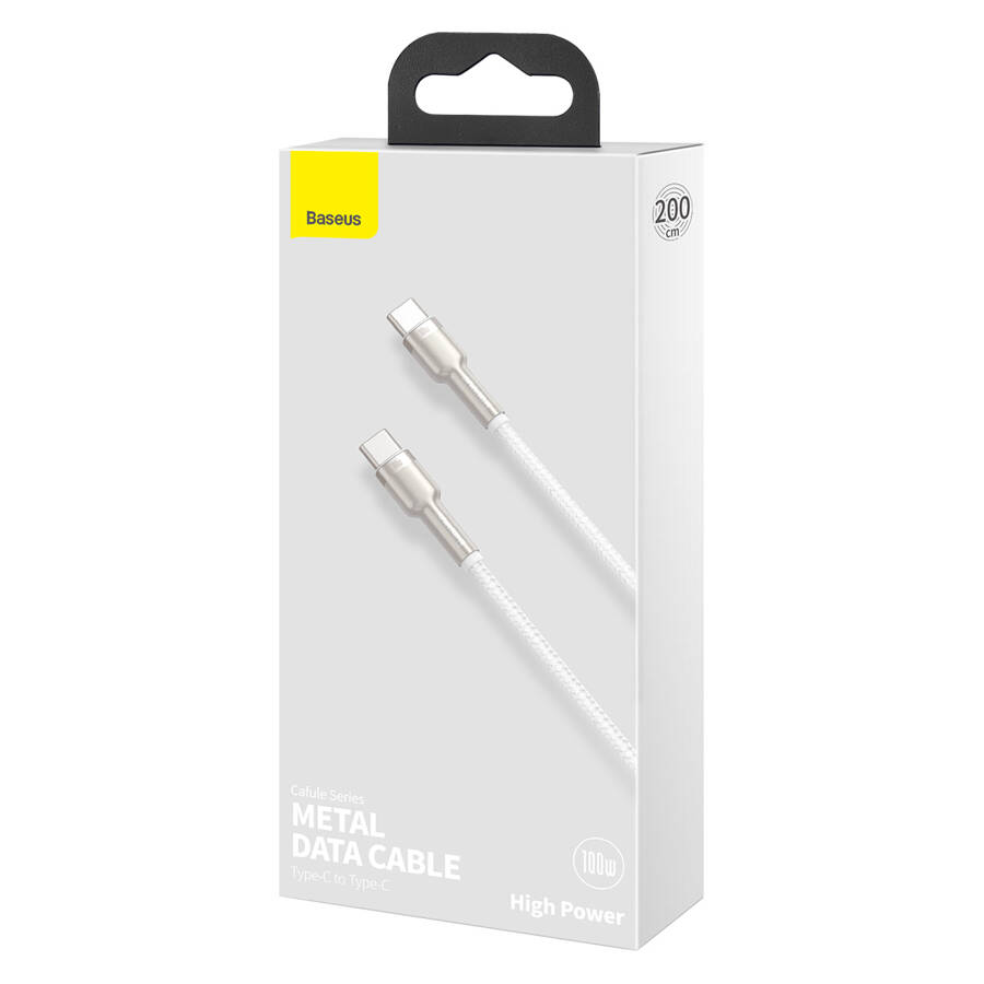 Baseus kabel Cafule Metal PD USB-C - USB-C 2,0 m biały 100W