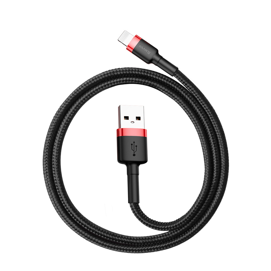 Baseus kabel Cafule USB - Lightning 0,5m 2,4A czerwono-czarny