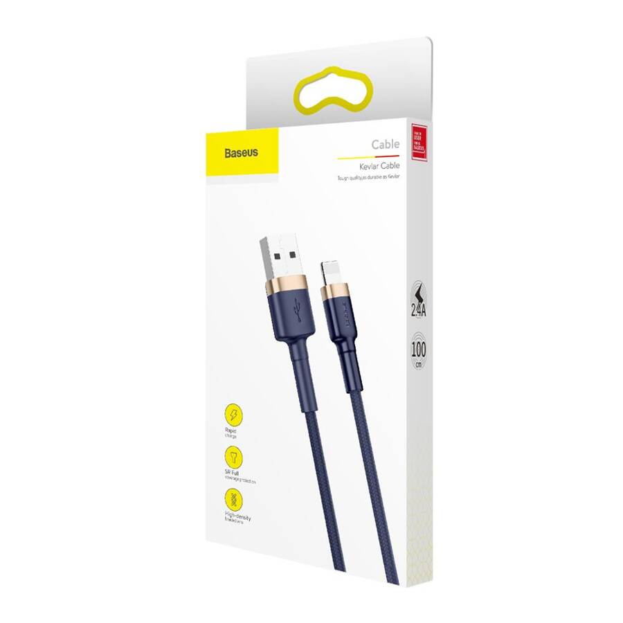 Baseus kabel Cafule USB - Lightning 1,0 m 2,4A złoto-niebieski