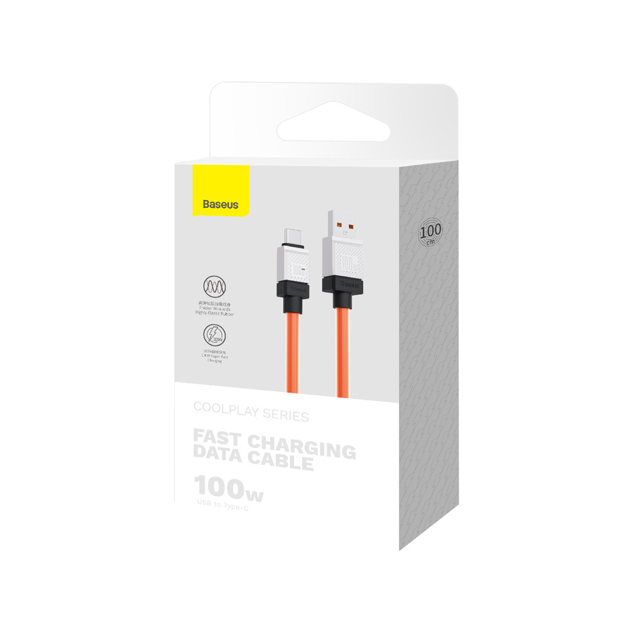 Baseus kabel CoolPlay USB - USB-C 1m 100W pomarańczowy