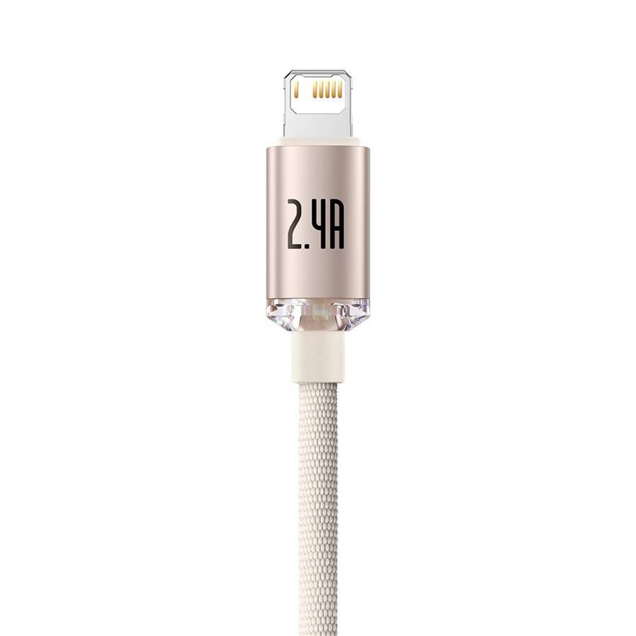 Baseus kabel Crystal Shine USB - Lightning 1,2 m 2,4A różowy