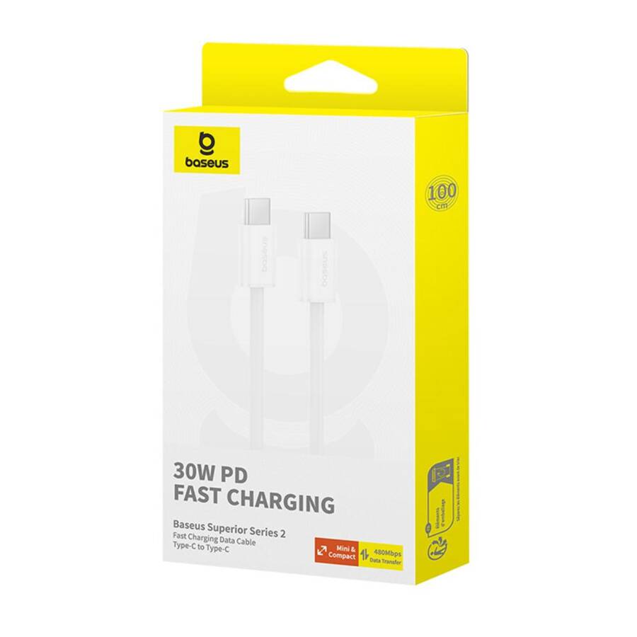 Baseus kabel Superior Series 2 Fast Charging Data Cable Type-C to Type-C 30W 2m biały