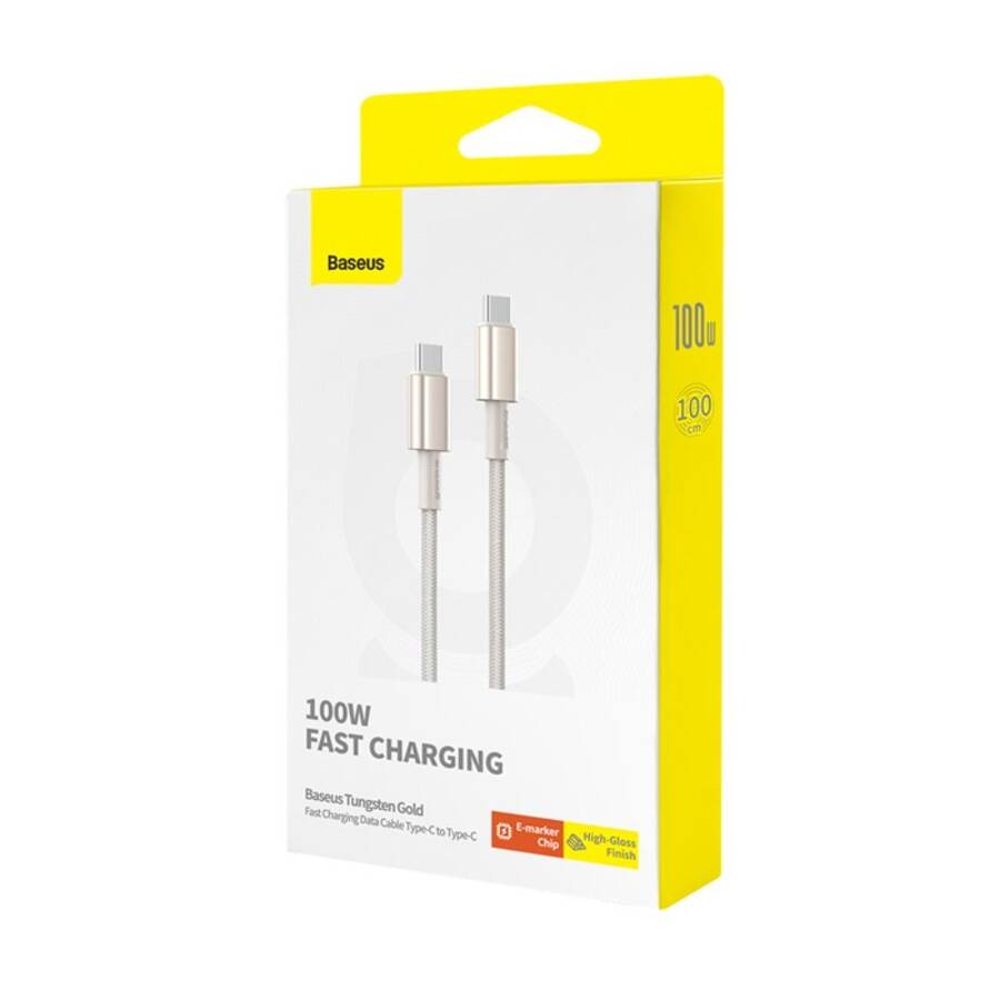 Baseus kabel Tungsten Gold Fast Charging Data Cable Type-C to Type-C 100W 1m Titanium Galaxy złoty