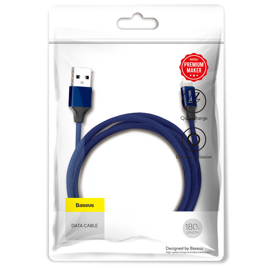 Baseus kabel Yiven USB - Lightning 1,8 m 2A niebieski