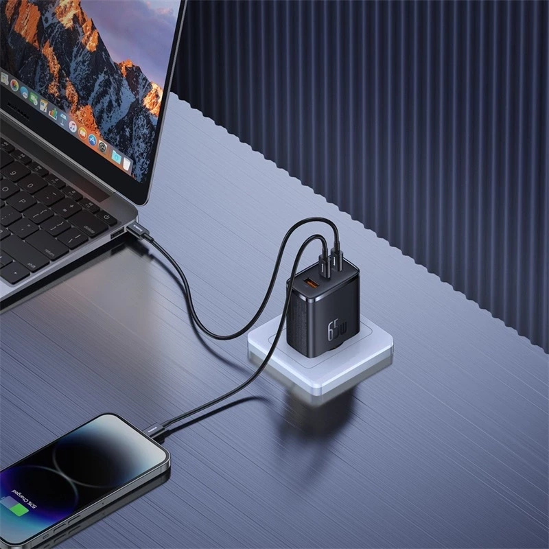 Baseus ładowarka sieciowa Cube Pro PD 65W 2x USB-C 1x USB czarna