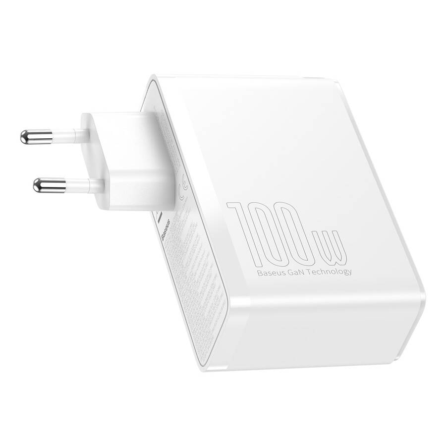 Baseus ładowarka sieciowa GaN2 Pro PD 100W 2x USB-C 2x USB biała