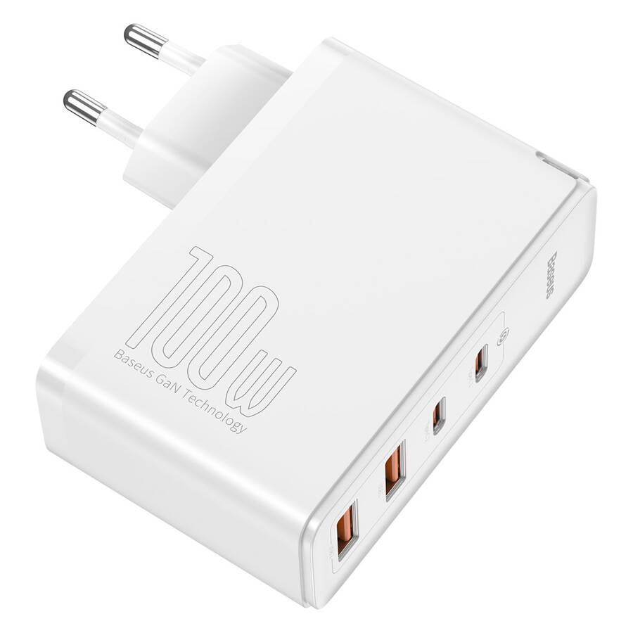 Baseus ładowarka sieciowa GaN2 Pro PD 100W 2x USB-C 2x USB biała