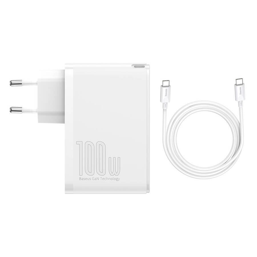 Baseus ładowarka sieciowa GaN2 Pro PD 100W 2x USB-C 2x USB biała