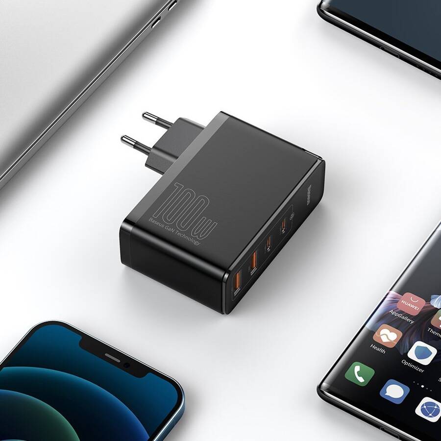 Baseus ładowarka sieciowa GaN2 Pro PD 100W 2x USB-C 2x USB czarna