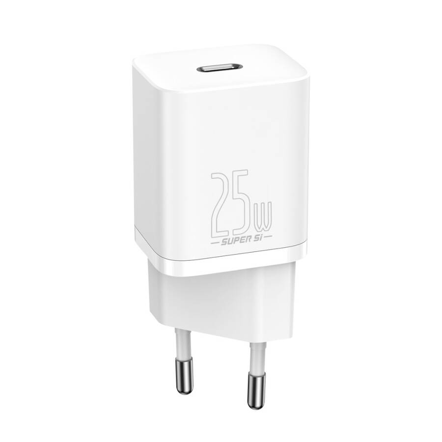 Baseus ładowarka sieciowa Super Si PD 25W 1x USB-C biała + kabel USB-C - USB-C