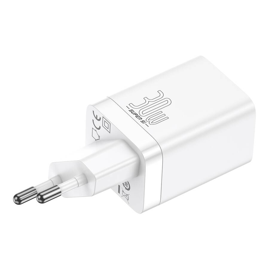 Baseus ładowarka sieciowa Super Si PD 30W 1x USB-C 1x USB biała