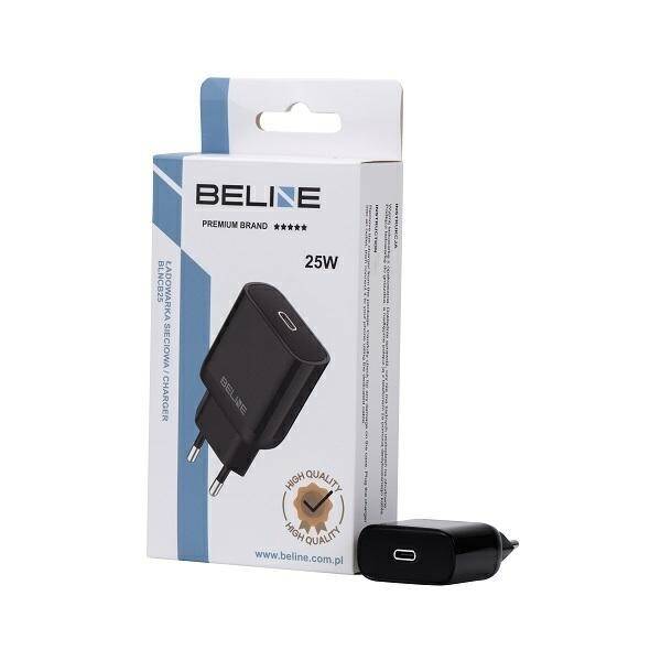 Beline Ład. siec. 1x USB-C 25W czarna /black (only head) PD 3.0  BLNCB25 GaN