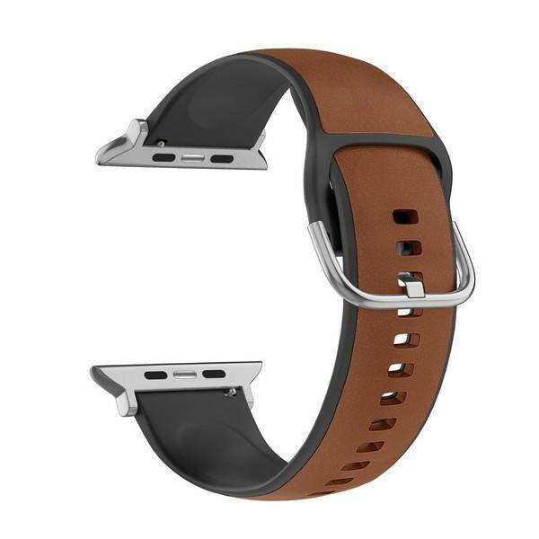 Beline pasek Apple Watch Silico Leather 42/44/45/49mm brązowo-czarny /brown-black box