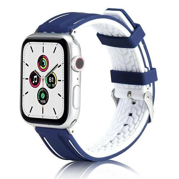 Beline pasek Apple Watch Solid Silicone 42/44/45/49mm granatowo-biały  navy/white