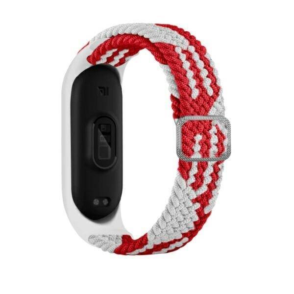 Beline pasek Mi Band 3/4 Textile red/white  czerwony/biały