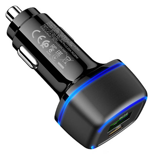 CAR CHARGE USB BLUE POWER BBZ14A MERCURY, 20W, 1 X USB - 1 X USB TYPE-C, BLACK (EU BLISTER)