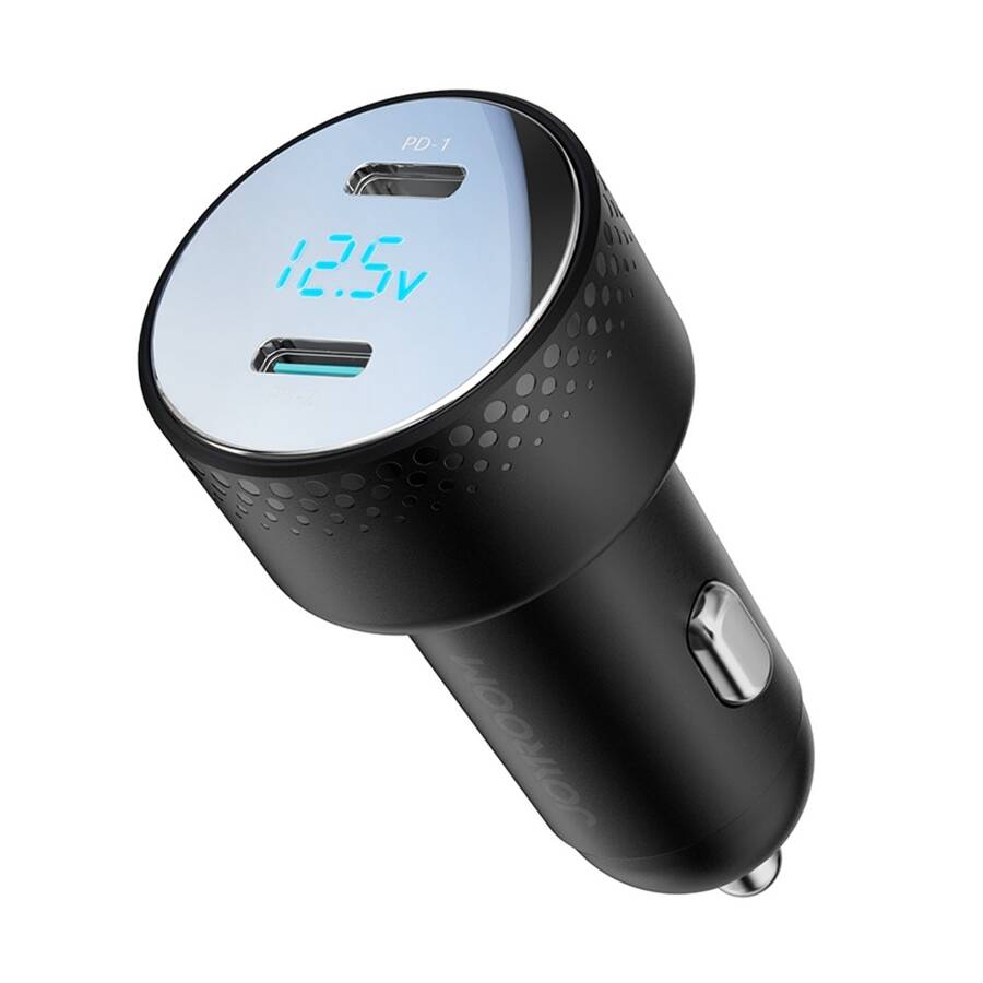 CAR CHARGER 2X USB C 70W WITH LED DISPLAY JOYROOM JR-CCD02 - BLACK