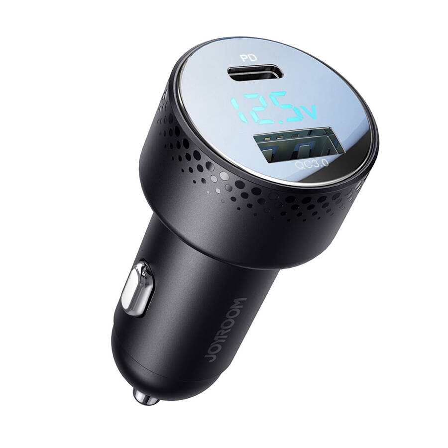 CAR CHARGER WITH VOLTMETER 53W (USB C, USB) JOYROOM JR-CCD01 BLACK