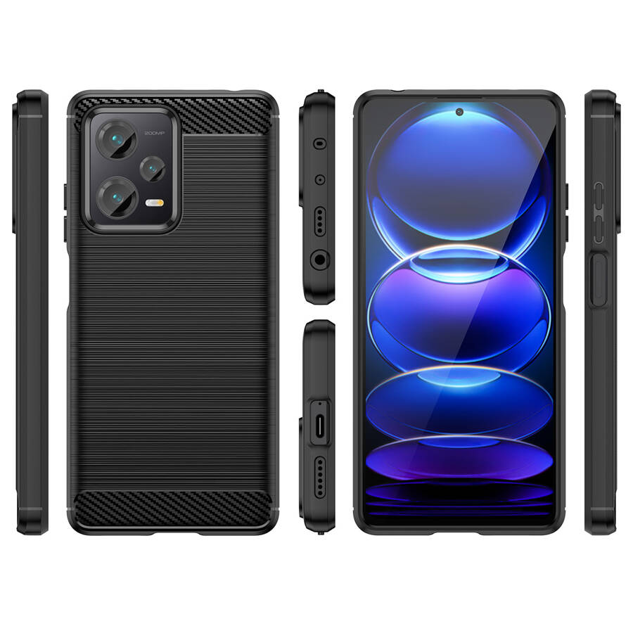 CARBON CASE CASE FOR XIAOMI REDMI NOTE 12 PRO+ FLEXIBLE SILICONE CARBON COVER BLACK