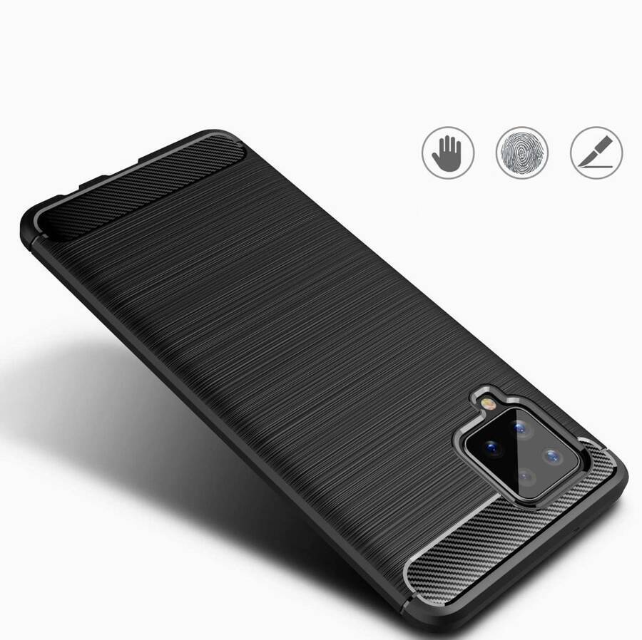 CARBON CASE FLEXIBLE COVER TPU CASE FOR SAMSUNG GALAXY A42 5G BLACK