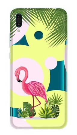 CASEGADGET CASE OVERPRINT FLAMINGO AND FLOWERS HUAWEI Y9 2019