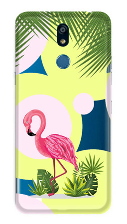 CASEGADGET CASE OVERPRINT FLAMINGO AND FLOWERS LG K40