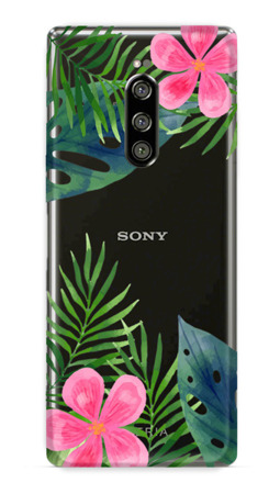 CASEGADGET CASE OVERPRINT LEAVES AND FLOWERS SONY XPERIA 1