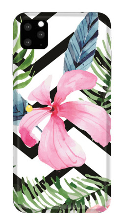 CASEGADGET CASE OVERPRINT PINK FLOWER AND LEAVES IPHONE 11 PRO MAX
