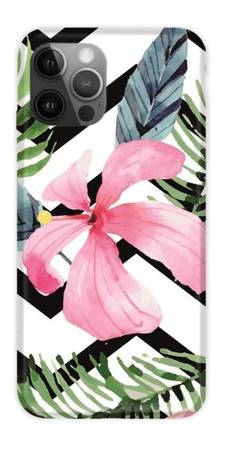 CASEGADGET CASE OVERPRINT PINK FLOWER AND LEAVES IPHONE 12 / 12 PRO 6,1