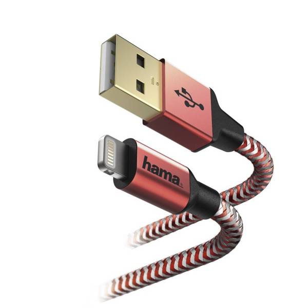 CHARGING CABLE / DATE "REFLEDED" LIGHTNING, 1.5M, RED