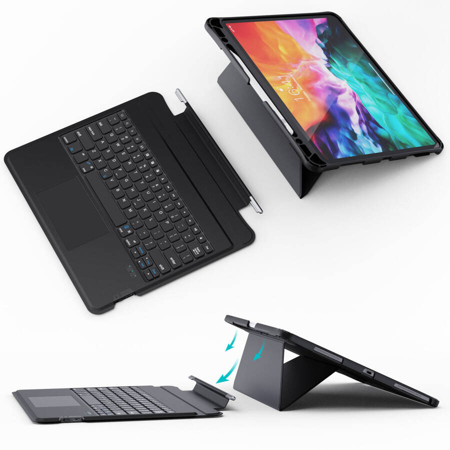 CHOETECH KEYBOARD CASE COVER FOR IPAD PRO 12.9' 2020 / 2021 WIRELESS BLUETOOTH KEYBOARD BLACK (BH-015)