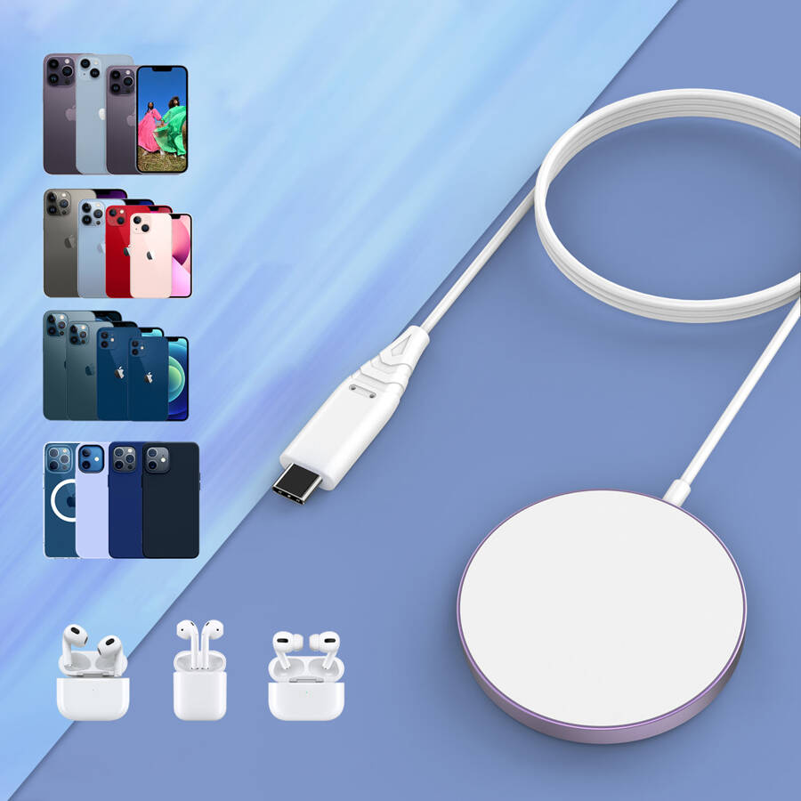 CHOETECH MAGNETIC WIRELESS CHARGER 15W MAGSAFE FOR IPHONE 12/13/14 PINK (T518-F-PK)