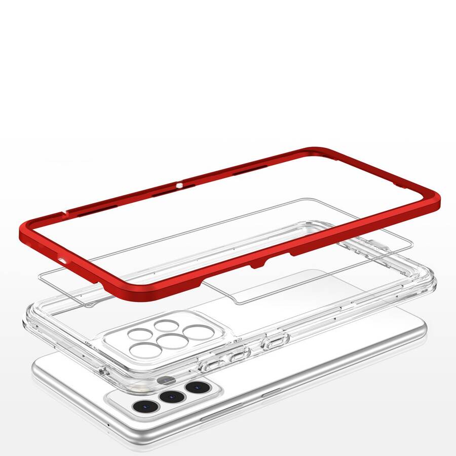 CLEAR 3IN1 CASE FOR SAMSUNG GALAXY A13 5G FRAME GEL COVER RED