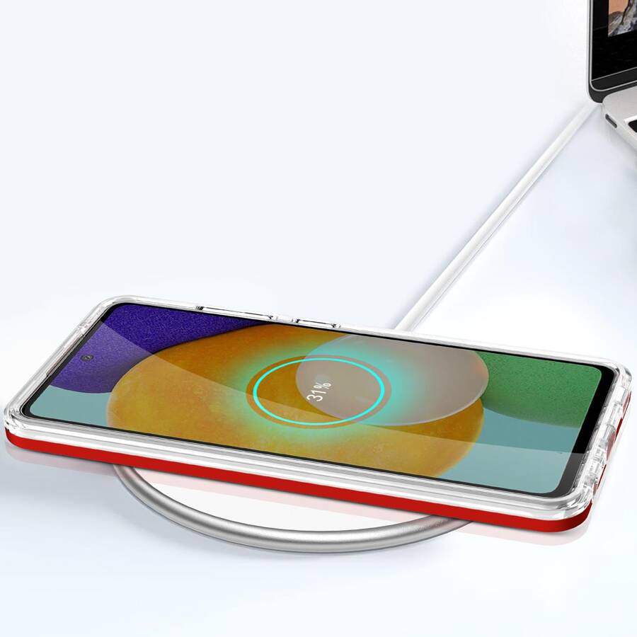 CLEAR 3IN1 CASE FOR SAMSUNG GALAXY A13 5G FRAME GEL COVER RED