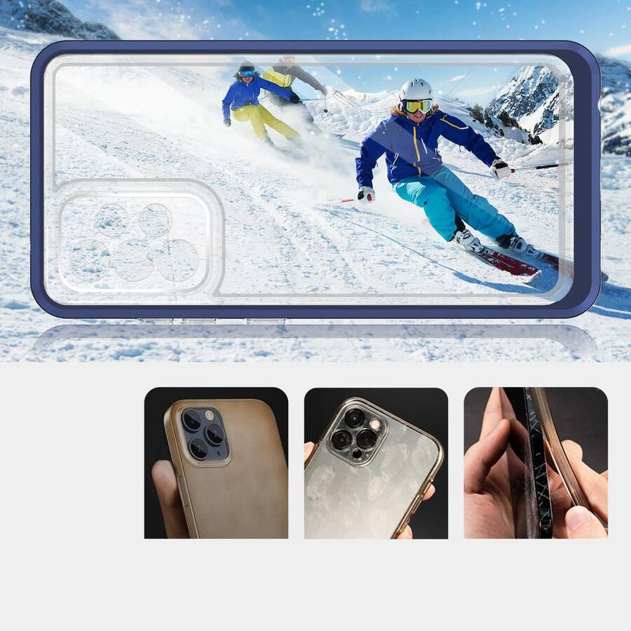 CLEAR 3IN1 CASE FOR SAMSUNG GALAXY A33 5G FRAME GEL COVER BLUE