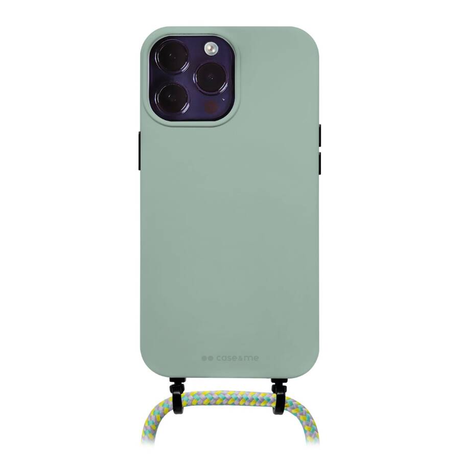 Case & Me Cover Cover Bond – iPhone 14 Pro Max case with removable neck strap- Sage