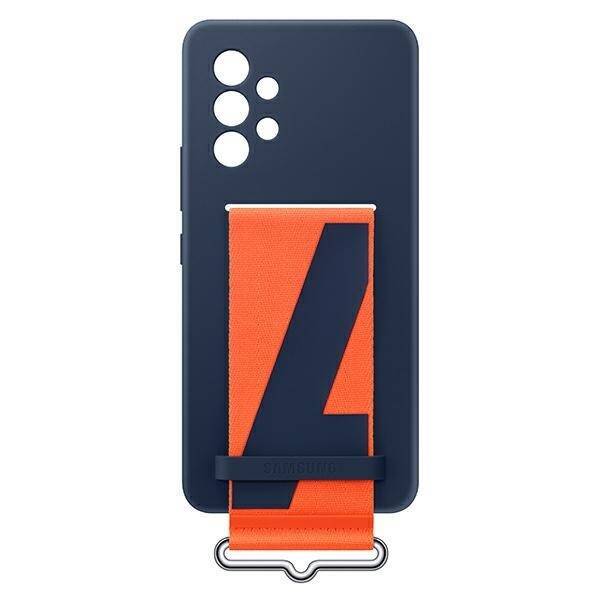 Case with strap for Galaxy A53 5G Strap Silicone Cover, navy blue