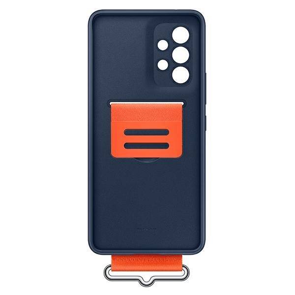 Case with strap for Galaxy A53 5G Strap Silicone Cover, navy blue