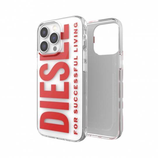 DIESEL CLEAR CASE GRAPHIC IPHONE 13 / 13 PRO WHITE/RED