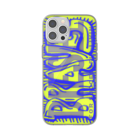 DIESEL SNAP CASE CLEAR AOP FW20 IPHONE 12 PRO MAX BLUE/NEON LIME