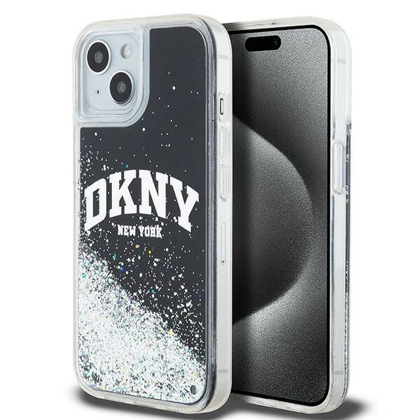 DKNY DKHCP14SLBNAEK IPHONE 14 / 15 / 13 6.1" BLACK/BLACK HARDCASE LIQUID GLITTER BIG LOGO