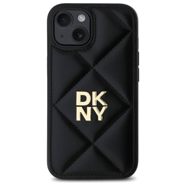 DKNY DKHCP14SPQDSLK iPhone 14 6.1"        czarny/black Quilted Stack Logo