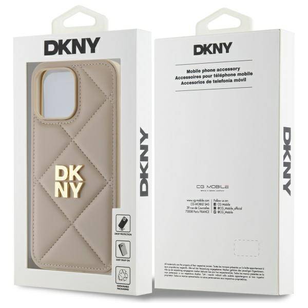 DKNY DKHCP14XPQDSLE iPhone 14 Pro Max     6.7" beżowy/beige Quilted Stack Logo