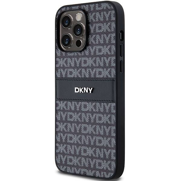 DKNY DKHCP14XPRTHSLK iPhone 14 Pro Max 6.7" czarny/black hardcase Leather Mono Stripe & Metal Logo