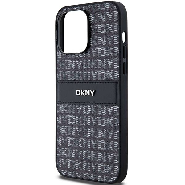 DKNY DKHCP14XPRTHSLK iPhone 14 Pro Max 6.7" czarny/black hardcase Leather Mono Stripe & Metal Logo