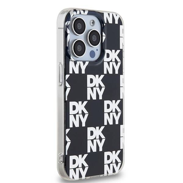 DKNY DKHCP15LHDLCEK iPhone 15 Pro 6.1" czarny/black hardcase IML Checkered Mono Pattern