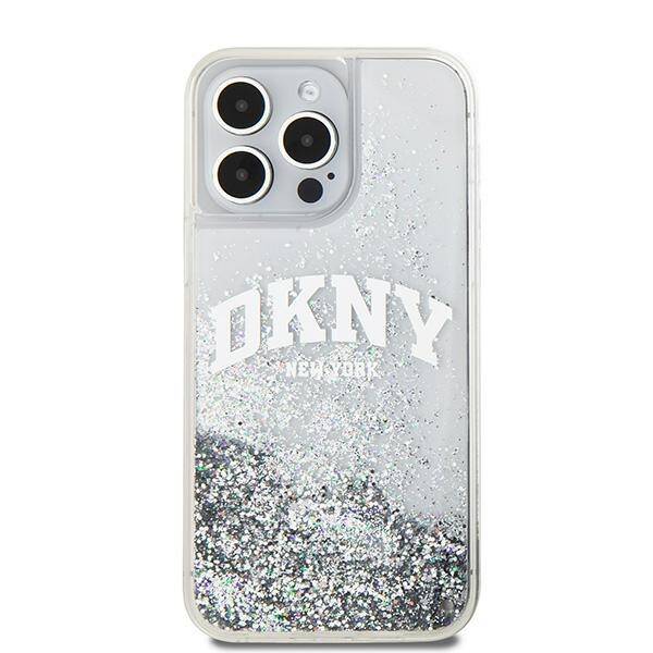 DKNY DKHCP15LLBNAET iPhone 15 Pro 6.1" biały/white hardcase Liquid Glitter Big Logo