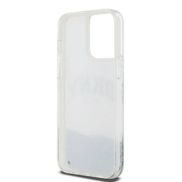 DKNY DKHCP15LLBNAET iPhone 15 Pro 6.1" biały/white hardcase Liquid Glitter Big Logo