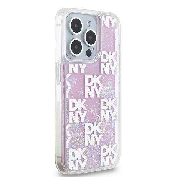 DKNY DKHCP15LLCPEPP iPhone 15 Pro 6.1" różowy/pink hardcase Liquid Glitter Multilogo